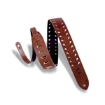 Levy's Classics Series Tiger Tooth Punch-Out Premier Guitar Strap Brown M12TTV-BRN