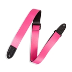 Levy's 1.5" kids pink guitar strap with black leather ends MPJR-PNK