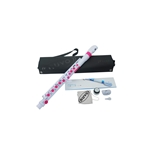 Nuvo jFlute, includes two lip plates, cleaning swab, and case - White and Pink N220JFPK
