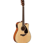 Yamaha FSX800C Folk Guitar with Cutaway Acoustic Electric Solid Sitka Spruce Top System55 Piezo and Preamp FGX800C