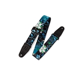 Levy's Poly Guitar Strap Blue Floral Swirls MPD2-038