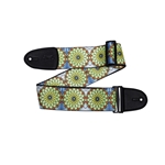 Levy’s 3″ Wide Polypropylene Guitar Strap -Stained Glass -  Spring Bloom MP3SG-003