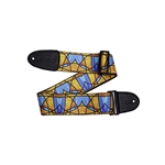 Levy’s 3″ Wide Polypropylene Guitar Strap -Stained Glass - Orange Blue MP3SG-002