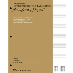 Guitar Tablature Manuscript Paper Standard 00704356