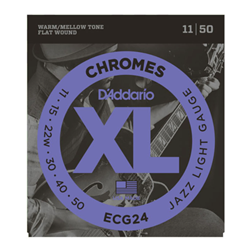 D'Addario Chromes Guitar String Set, Jazz Light 11-50 ECG24