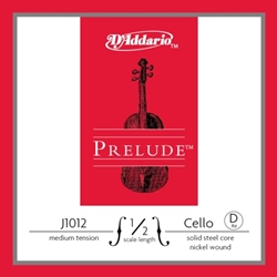 D'Addario Prelude 1/2 Cello Single D String Medium Tension J101212M