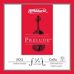 D'Addario Prelude 3/4 Cello Single D String Medium Tension J101234M