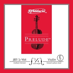 D'Addario Prelude 3/4 Violin Single E String Medium Tension J81134M
