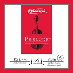 D'Addario Prelude 3/4 Violin Single A String Medium Tension J81234M