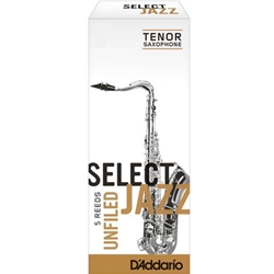 D'Addario Select Jazz Tenor Sax Reeds 2 Medium Unfiled, 5-pack RRS05TSX2M