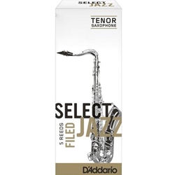 D'Addario Select Jazz Tenor Sax Reeds 3 Hard Filed, 5-pack RSF05TSX3H
