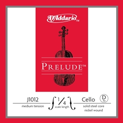 D'Addario Prelude 1/4 Cello Single D String, Medium Tension J101214M