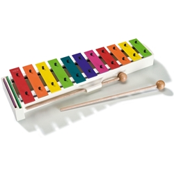 SONOR ORFF Glockenspiel, 13 steel bars (in boomwhacker colors), inlcudes mallets, c3-f4 BWG