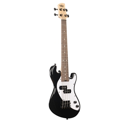 Kala UBASS Solid Body Ukulele Bass Fretted  4-String Black Gloss, includes bag UBASS-SB-BK-FS