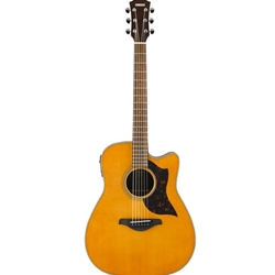 Yamaha A1M Folk Cutaway Acoustic/Electric Guitar, Solid Sitka Spruce Top, Mahogany back & sides, Vintage Natural Finish A1M VN
